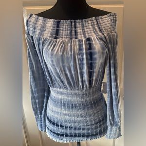 VENUS Women’s Off the Shoulder Tye Dyed Smocked Top size Medium NWT